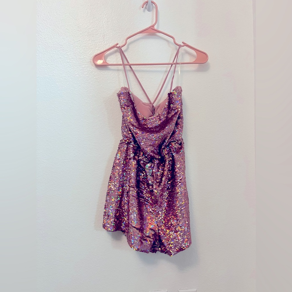 Pink sequin romper/playsuit